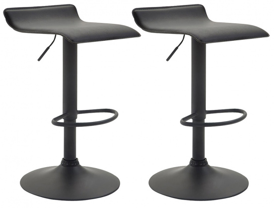 2 ks / set barová židle Dyn V2 syntetická kůže, černá, černá
