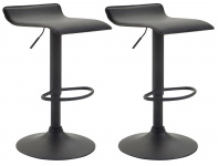 2 ks / set barová židle Dyn V2 syntetická kůže, černá, černá