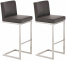 2 ks / set barová židle Paros syntetická kůže, hnědá