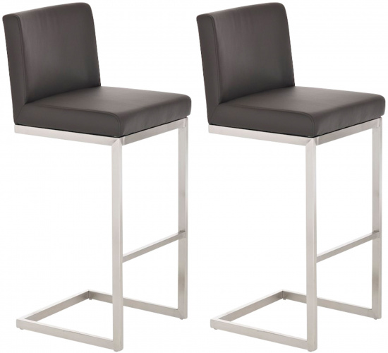 2 ks / set barová židle Paros syntetická kůže, hnědá