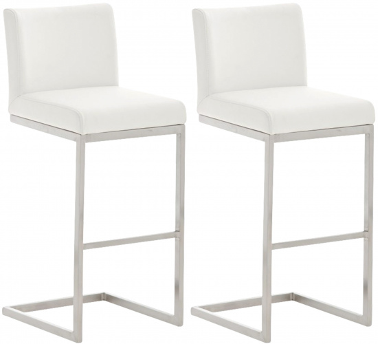 2 ks / set barová židle Paros syntetická kůže, bílá