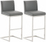 2 ks / set barová židle Paros syntetická kůže, šedá