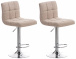 2 ks / set barová židle Veru látkový potah, podnož chrom / krémová