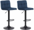 2 ks / set barová židle Nefi samet, modrá