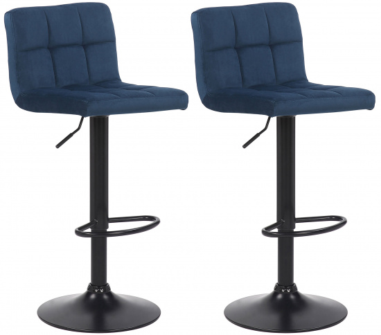 2 ks / set barová židle Nefi samet, modrá