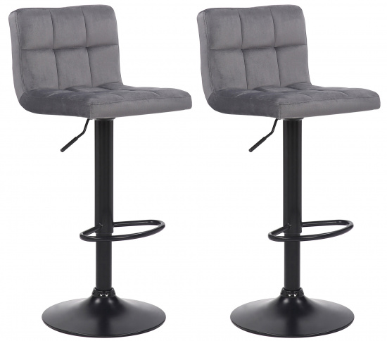 2 ks / set barová židle Nefi samet, šedá