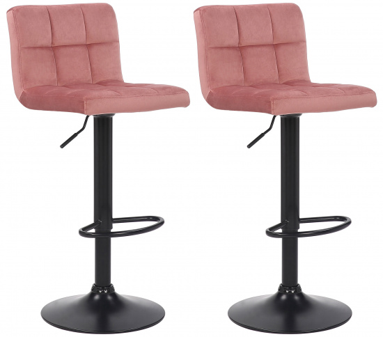 2 ks / set barová židle Nefi samet, růžová