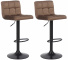 2 ks / set barová židle Nefi samet, hnědá