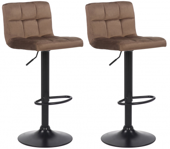 2 ks / set barová židle Nefi samet, hnědá