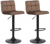 2 ks / set barová židle Nefi samet, hnědá