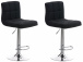 2 ks / set barová židle Veru látkový potah, podnož chrom / černá