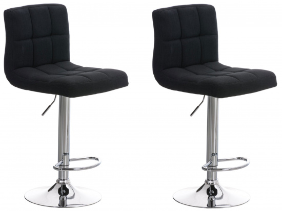 2 ks / set barová židle Veru látkový potah, podnož chrom / černá