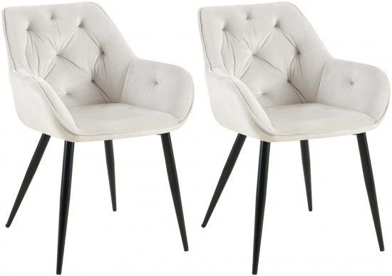 2 ks / set jídelní židle podnož chrom Cassis, světle šedá