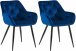 2 ks / set jídelní židle podnož chrom Cassis, modrá