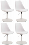 4 ks / set jídelní židle Lona otočná podnož bílá /plast, bílá