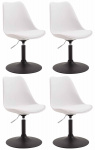 4 ks / set jídelní židle Lona otočná podnož černá /plast, bílá