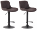 2 ks / set barová židle Lentai syntetická kůže, černá, hnědá