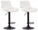 2 ks / set barová židle Lentai syntetická kůže, černá, bílá