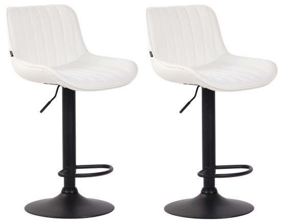 2 ks / set barová židle Lentai syntetická kůže, černá, bílá
