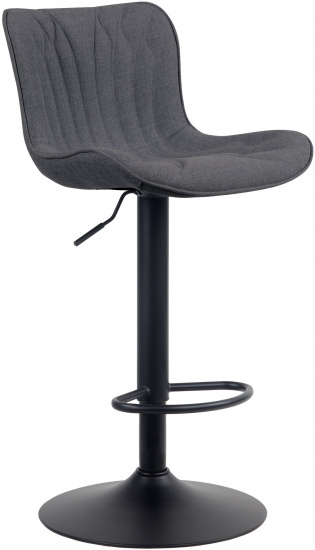 Barová židle Delimonus látkový potah, černá