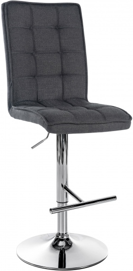 Barová židle Vinea V2 látkový potah, chrom, tmavě šedá
