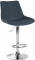 Barová židle Toni látkový potah, chrom, tmavě šedá