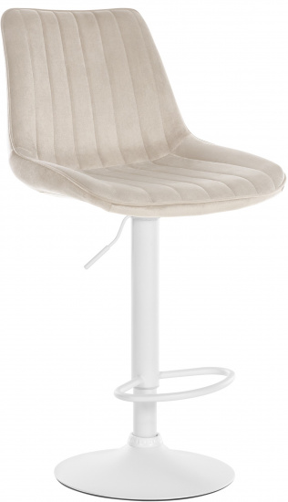 Barová židle Toni samet bílá, krémová