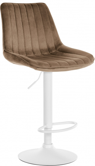 Barová židle Toni samet bílá, hnědá