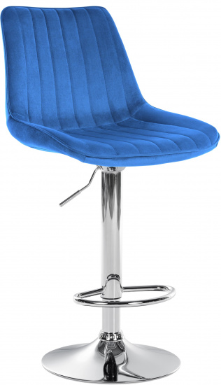Barová židle Toni samet chrom, modrá