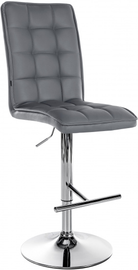 Barová židle Vinea V2 syntetická kůže, chrom, šedá