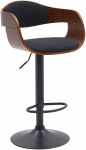 Dřevěná barová židle Stona podnož černá / látkový potah, ořech / černá