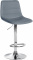 Barová židle Louxur syntetická kůže, chrom, šedá