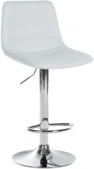 Barová židle Louxur syntetická kůže, chrom, bílá