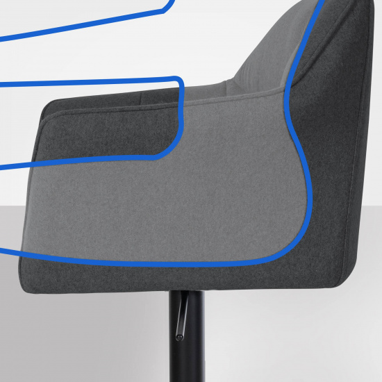 Barová židle Deluso podnož černá / plstěný potah, atracit