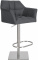 Barová židle Deluso podnož nerez / plstěný potah, šedá