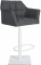 Barová židle Deluso podnož bílá / plstěný potah, šedá
