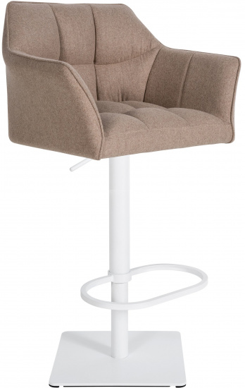 Barová židle Deluso podnož bílá / plstěný potah, taupe