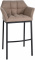 Barová židle Deluso podnož černá / plstěný potah, taupe