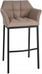 Barová židle Deluso podnož černá / plstěný potah, taupe