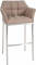 Barová židle Deluso podnož nerez / plstěný potah, taupe