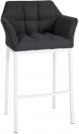 Barová židle Deluso podnož bílá / plstěný potah, atracit