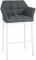 Barová židle Deluso podnož bílá / plstěný potah, šedá