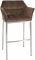 Barová židle Deluso podnož nerez / samet, hnědá