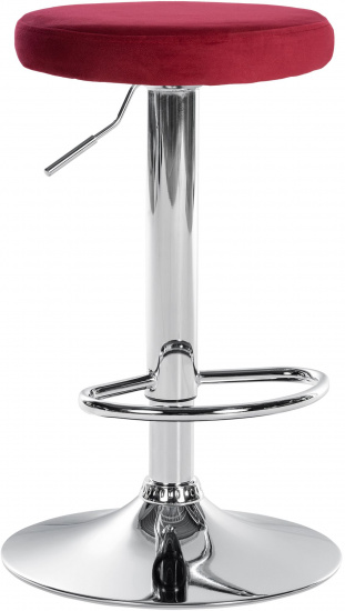 Barová židle Lenti samet chrom, červená
