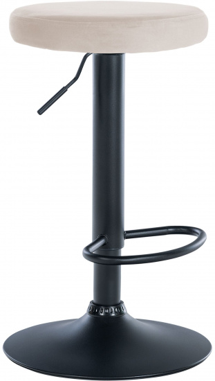 Barová židle Lenti samet černá, krémová
