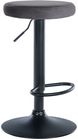 Barová židle Lenti samet černá, tmavě šedá