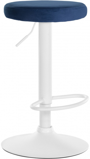 Barová židle Lenti samet bílá, modrá