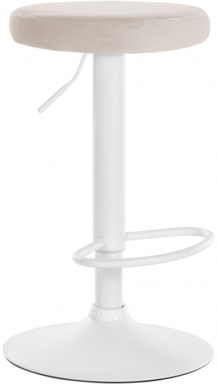 Barová židle Lenti samet bílá, krémová