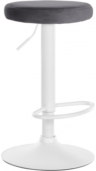 Barová židle Lenti samet bílá, tmavě šedá