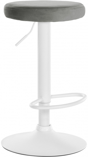 Barová židle Lenti samet bílá, šedá